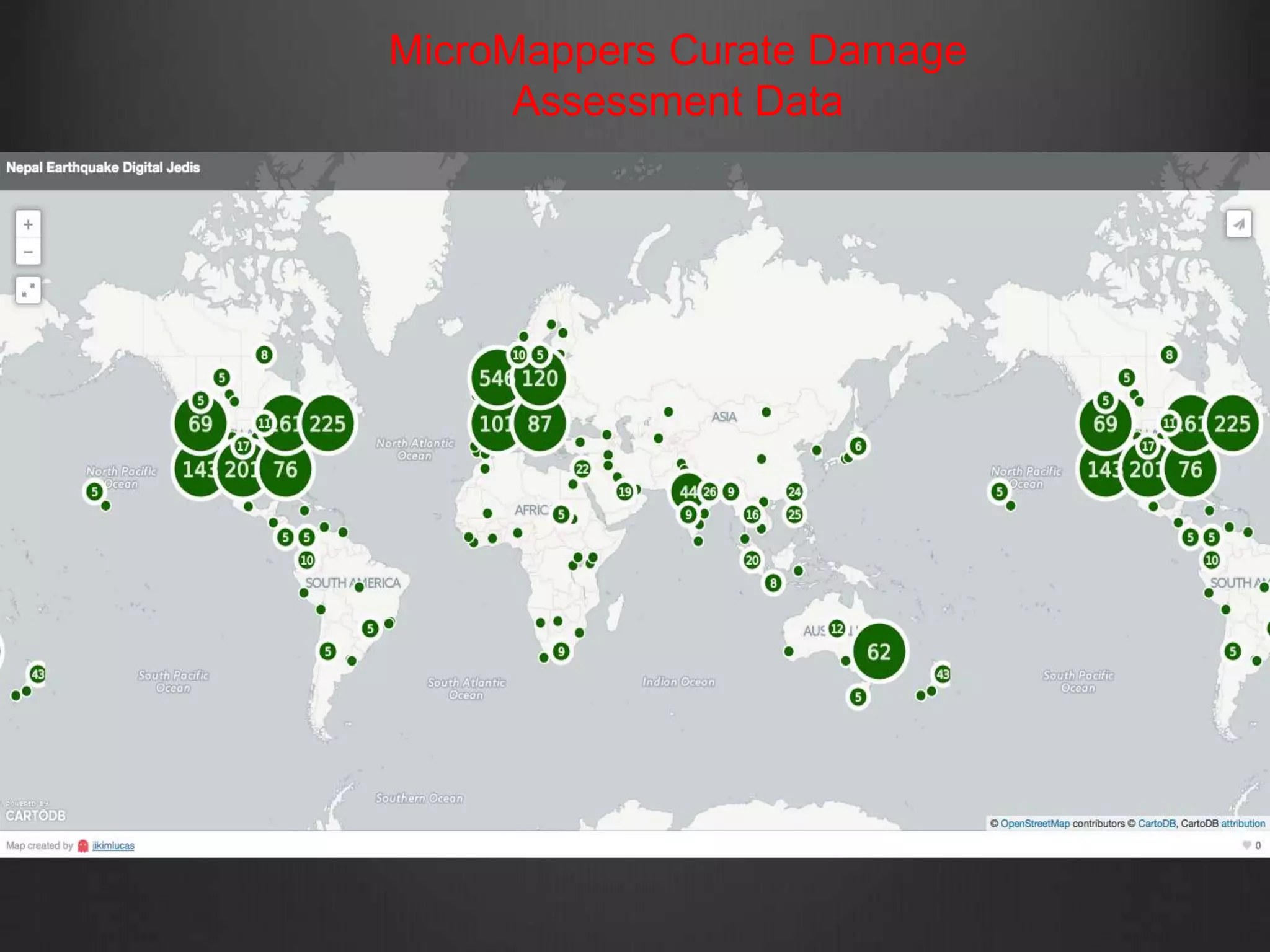 MicroMappers Curate Damage
Assessment Data
 