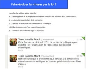 Faire évoluer les choses par la loi ?
 