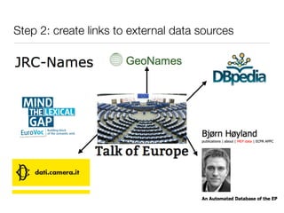 Step 2: create links to external data sources
•
 