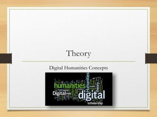 Theory
Digital Humanities Concepts
 