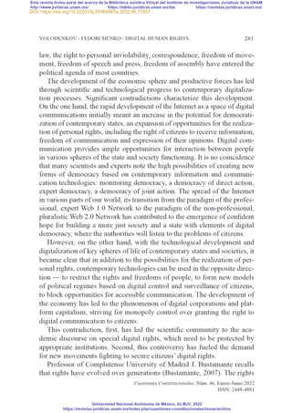 Digital human rights: risks, challenges, and threats of global socio-political trans-formations