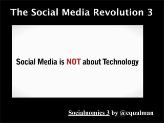 The Social Media Revolution 3




           Socialnomics 3 by @equalman
 