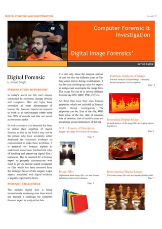 Digital image forensic