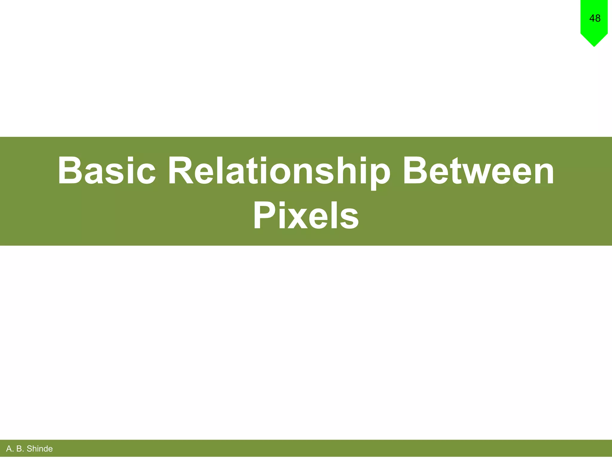 A. B. Shinde
48
Basic Relationship Between
Pixels
 