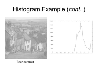 Histogram Example (cont. )

Poor contrast

 