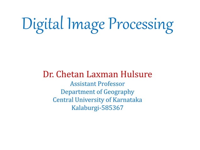 Digital image processing | PPT