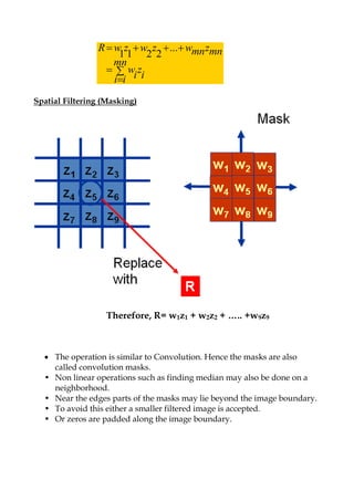 Digital image processing - Image Enhancement (MATERIAL) | PDF