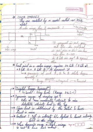 Digital Image Processing Notes - Akshansh | PDF