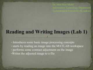 Digital image processing lab 1 | PPT | Programming Languages | Computing