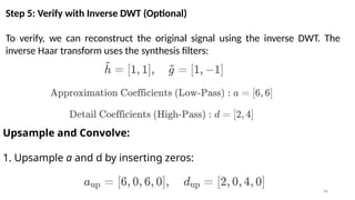Dwt Algorithm Using Haar Wavelet Wavelet Transform (Digital Image Processing - Lecture 6) | PPTX