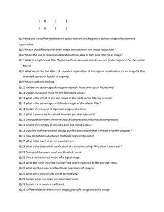 Digital image processing questions | PDF