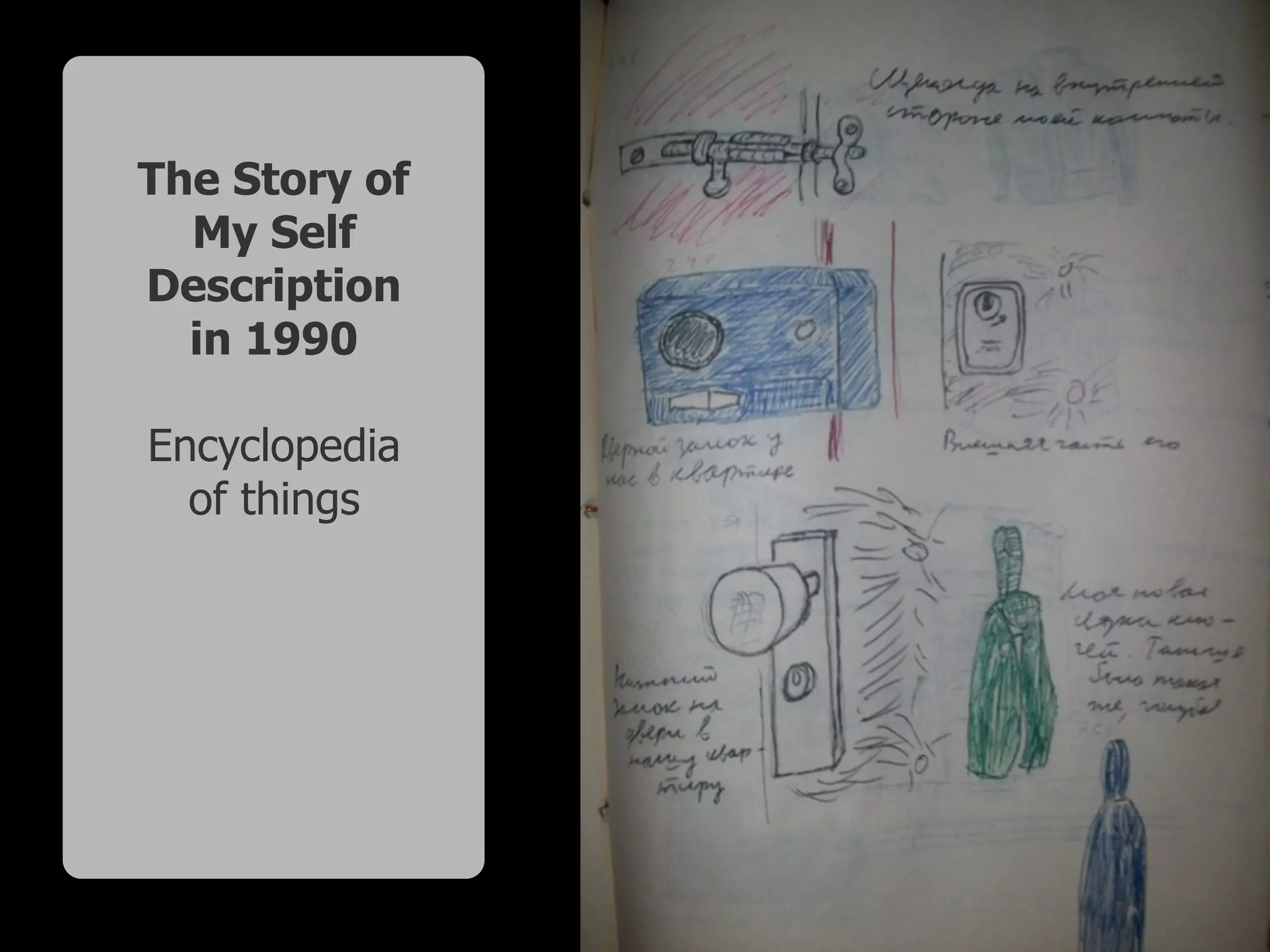 The Story of
My Self
Description
in 1990
Encyclopedia
of things
 
 