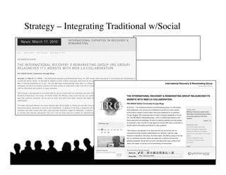 Strategy – Integrating Traditional w/Social	

 