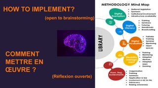 HOW TO IMPLEMENT?
COMMENT
METTRE EN
ŒUVRE ?
(open to brainstorming)
(Réflexion ouverte)
 