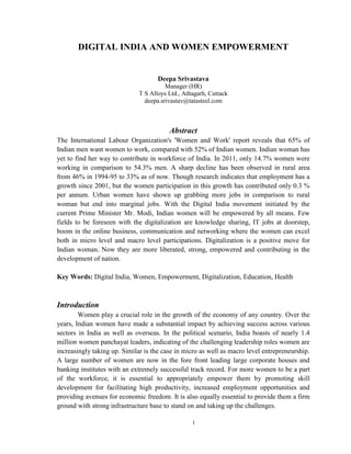 Digital india and women empowerment | PDF
