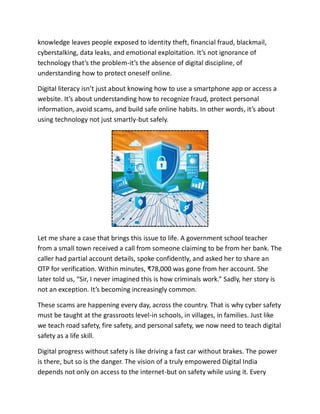 Digital India & Safety: Staying Safe in a Connected World | PDF