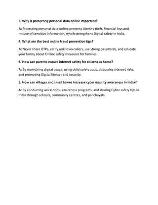 Digital India & Safety: Staying Safe in a Connected World | PDF