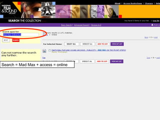 Search = Mad Max + access = online 