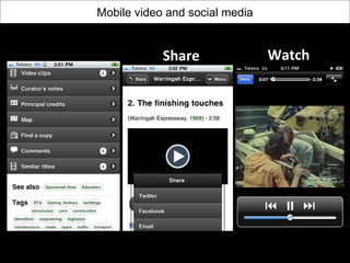 Watch Share Mobile video and social media 