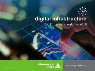accelerate your ambition
Copyright © 2015 Dimension Data
Top IT trends to watch in 2016
digital infrastructure
 
