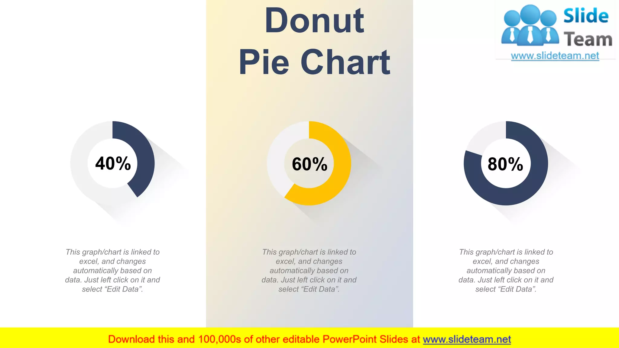 24
This graph/chart is linked to
excel, and changes
automatically based on
data. Just left click on it and
select “Edit Data”.
40%
Donut
Pie Chart
This graph/chart is linked to
excel, and changes
automatically based on
data. Just left click on it and
select “Edit Data”.
60%
This graph/chart is linked to
excel, and changes
automatically based on
data. Just left click on it and
select “Edit Data”.
80%
 