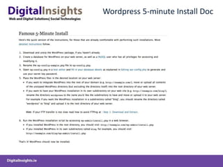 Wordpress 5-minute Install Doc