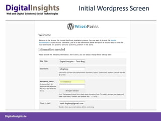Initial Wordpress Screen
