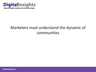 Optimise and promote content across digital channelsKey Online Marketing TacticsContent & Inbound Marketing Website, blog, social platforms, partnership sites etc…Social MarketingTwitter, LinkinedIn, Facebook, YouTube, Blogs, PodcastsSearch Engine MarketingPPC, Display and AffiliatesSearch Engine Optimisation (SEO)Structured & Planned Content, Optimismed Vocabulary, Links Email MarketingEmail Service Providers, Valuable ContentMeasurement and AnalyticsClear Objectives and Benchmarks