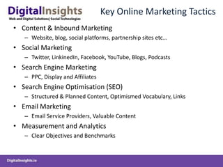 Increase Sales, Lead Gen, Build Awareness, Increase Customer Retention, Reduce Cost of Acquisition etc…