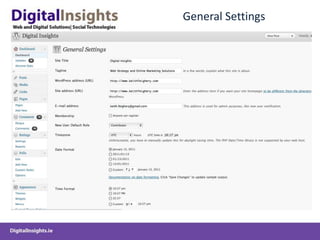 Wordpress Admin Settings