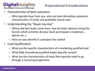 Revenue: Lead nurturing must feed salesGet ConnectedMake yourself a valuable resource for your prospectsLead Management Process
