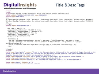Title &Desc Tags
 