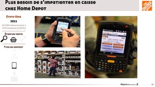 Plus besoin de s’impatienter en caisse
   chez Home Depot
    Etats-Unis
       2011
30 000 mobiles dans 1
970 magasins (100%)

  Étape de vente

MSG
 Type de support




                                            21
 