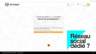 AGENCY X 71
Réseau
social
dédié ?!
DIGITALISATION DU SPORTDIGITALISATION DU SPORT – SERVICES
 