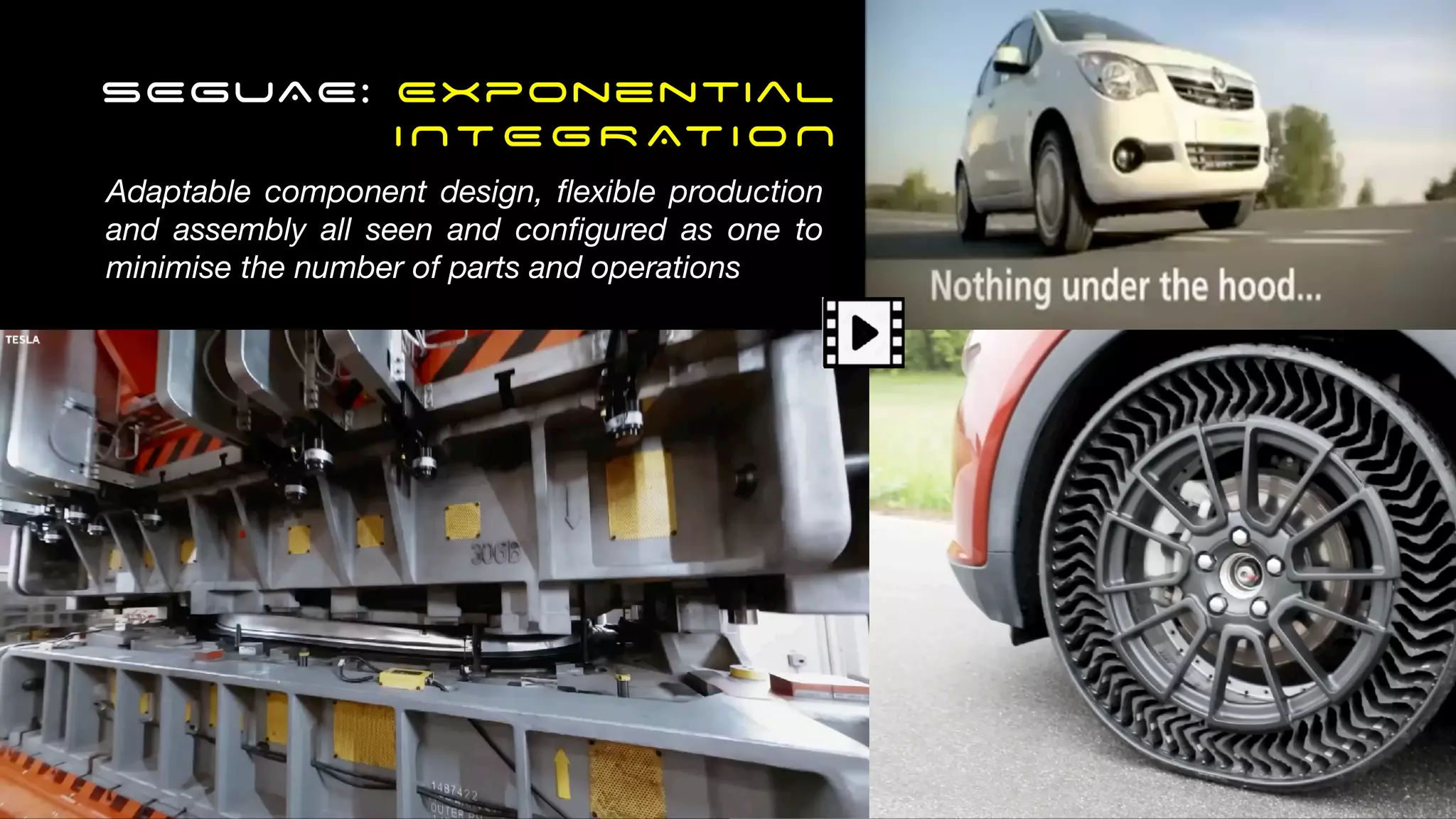 SEGUAE: Exponential
INTE GR AT ION
Adaptable component design,
fl
exible production
and assembly all seen and con
fi
gured as one to
minimise the number of parts and operations
 