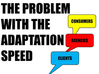 The problemwith the adaptation speed<br />CONSUMERS<br />AGENCIES<br />CLIENTS<br />