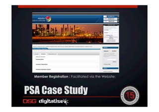 Member Registration : Facilitated via the Website:
PSA Case Study
 
