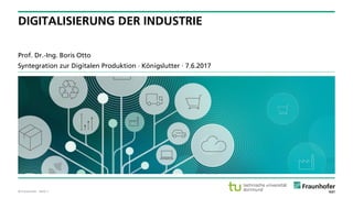 © Fraunhofer · Seite 1
Prof. Dr.-Ing. Boris Otto
Syntegration zur Digitalen Produktion · Königslutter · 7.6.2017
DIGITALISIERUNG DER INDUSTRIE
 