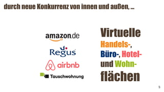 durch neue Konkurrenz von innen und außen, …
5
Virtuelle
Handels-,
Büro-, Hotel-
und Wohn-
flächen
 