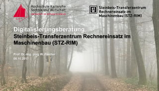 Digitalisierungsberatung
Steinbeis-Transferzentrum Rechnereinsatz im
Maschinenbau (STZ-RIM)
Prof. Dr.-Ing. Jörg W. Fischer
08.10.2017
 