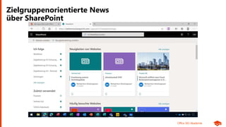 Office 365 Akademie
Zielgruppenorientierte News
über SharePoint
 