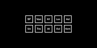 SF NY Lon Hel
Sin
Van
Jkl Oul KemTre
 
