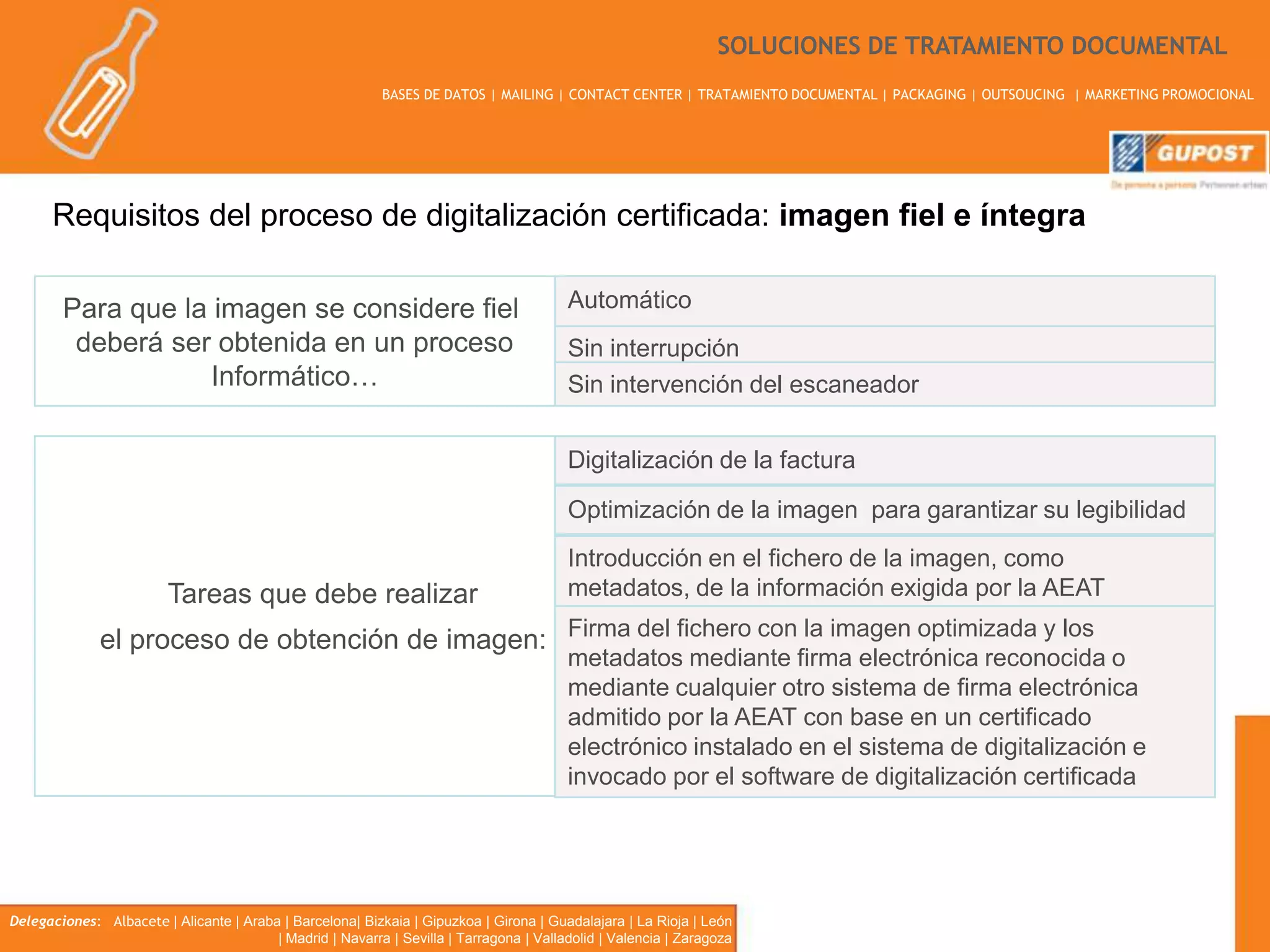 Digitalización certificada de facturas