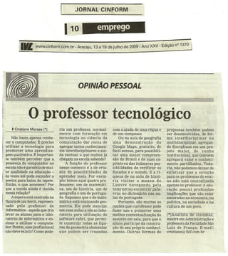 O PROFESSOR TECNOLÓGICO