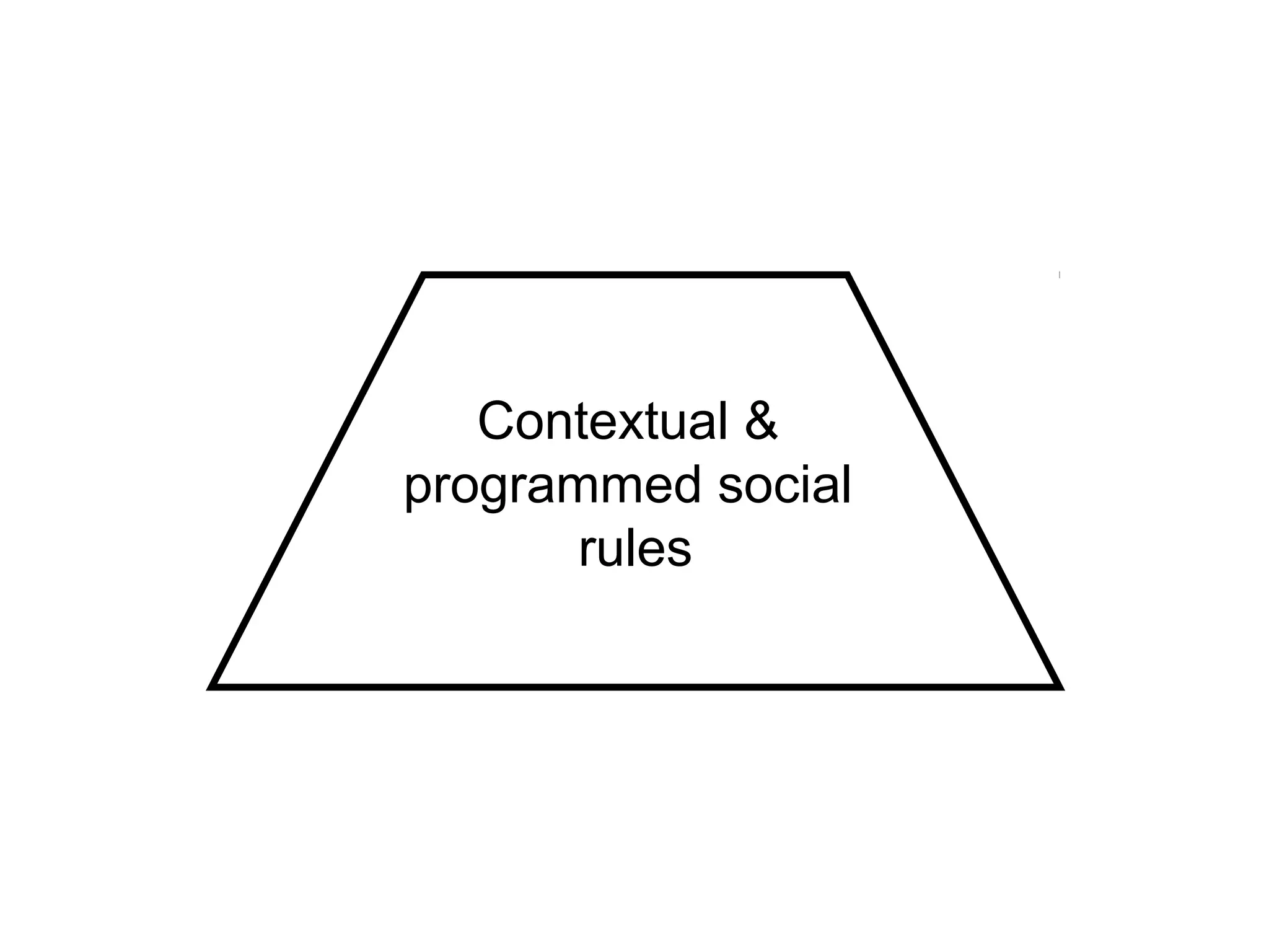 Contextual &
programmed social
       rules
 