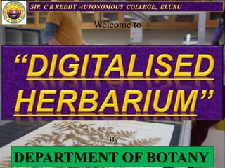 SIR C R REDDY AUTONOMOUS COLLEGE, ELURU
Welcome to
DEPARTMENT OF BOTANY
By
 