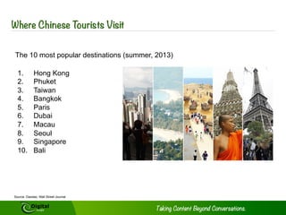 2 
Table of Contents 
Introduction: Growth of Chinese Tourism 3 
The Evolving Chinese Tourist 4 
Digital Marketing in China 7 
Your Hotel 9 
Concluding Points 10 
References 11 
Contact Us 12 
Copyright © 2014 Digital Jungle Limited. All rights reserved. 
 