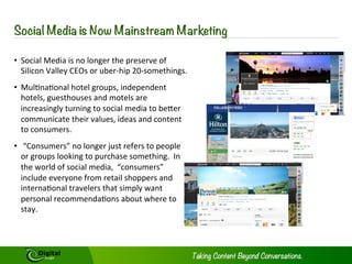 Source: Hotels.com, Chinese International Travel Monitor 201214 
These individuals have been abroad 
5 
before, many will have studied 
“New” Tourists’ Likes and Preferences 
While there are quite a few things that 
they look for, implementing these 
additions will require a different 
approach to marketing than the 
stereotypical “slippers and tea kettle” 
approach advocated by many for 
catering to members of Chinese guided 
tours. These new tourists will mostly 
come from T1 & 2 
cities and have a great deal of 
disposable income, in fact being wealthy 
by anyone’s standards. They will be 
seeking luxury, particularly when it 
comes to shopping.15 Compared to 
Beijing and Shanghai, 
luxury goods are around 20-30% 
cheaper in international cities. Even 
when you include in the costs of a 
holiday it still makes sense to shop 
abroad. Chinese writer Lin Xu noted a 
few strategies which would make 
abroad and will be multilingual. They will 
be more independently minded, willing to 
try local culture and cuisine and may be 
resentful of being regarded in the same 
bracket as the older type of Chinese 
tourists.13 
The image above shows the biggest 
changes in nature of Chinese 
travellers identified by hoteliers in the 
Chinese International Travel 
Monitor. It demonstrates the evolution of 
this new breed of Chinese tourist. As 
the “newer” type of Chinese tourist is 
more likely to booking hotels themselves, 
the focus of this ebook will be on what 
they seek when travelling abroad. Within 
these categories there will be smaller 
sub categories according to age, 
location, wealth etc. 
Copyright © 2014 Digital Jungle Limited. All rights reserved. 
 
