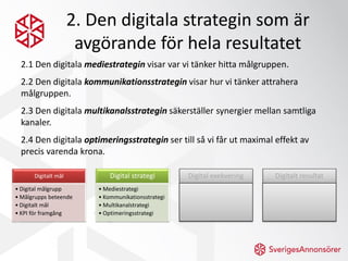 2. Den digitala strategin som är
                      avgörande för hela resultatet
  2.1 Den digitala mediestrategin vis...