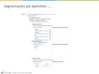 Segmentações por Aparelhos ...




2012 dp6 - todos os direitos reservados   37
 